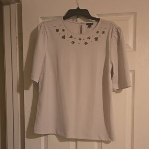 Embellished Cream Top